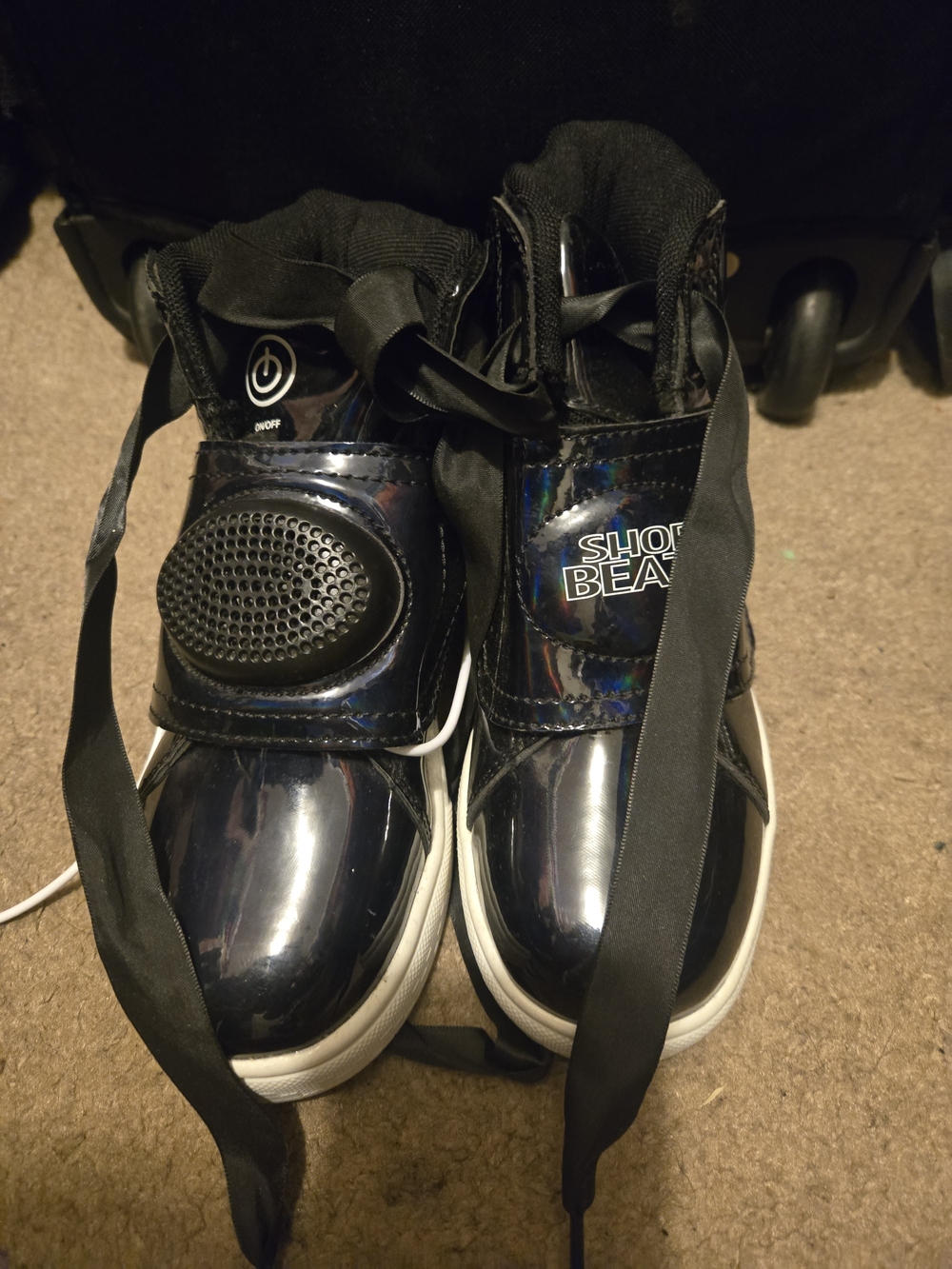 Kids' Black High-Top LED Sneakers